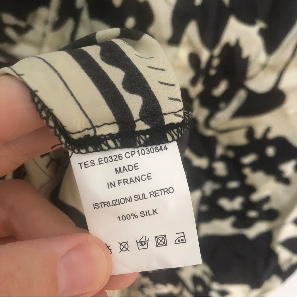 Chloé Black White Silk Abstract Print Dress - Picture 5 of 10